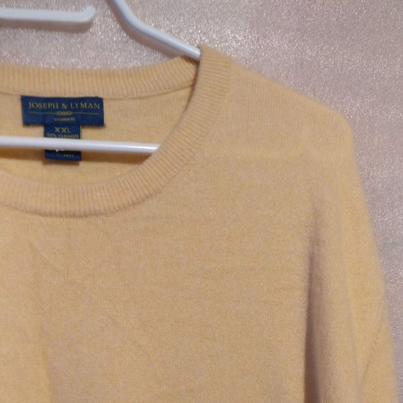 Sweetcorn Yellow Sweater, Pure Cashmere, 100% CASHMERE Ribbed Knit Sweater XXL - Picture 3 of 9
